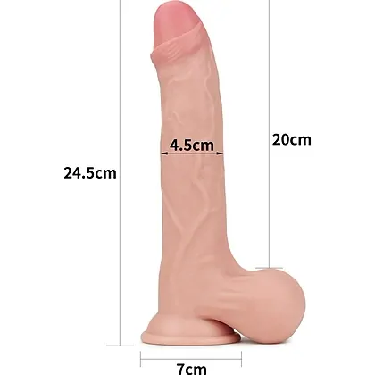Lovetoy 9.5 Sliding Skin – Dong Realist cu Testicule