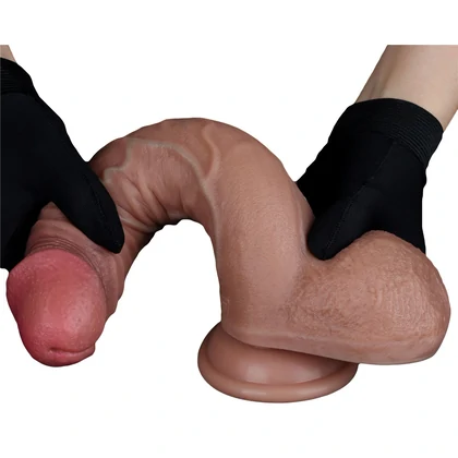 LoveToy Dildo silicon Dublu Strat 23,5 cm Realism Ultra Maro