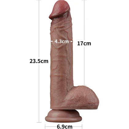 LoveToy Dildo silicon Dublu Strat 23,5 cm Realism Ultra Maro