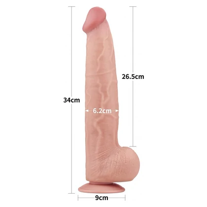 Lovetoy Dual-Layer 34 cm – TPE Realist cu Ventuză