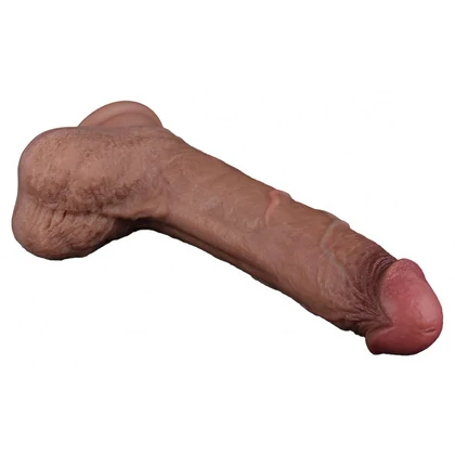 LoveToy - Dual Layered Silicone Dildo 21.5 cm (O 4.2 cm) - Brown Maro