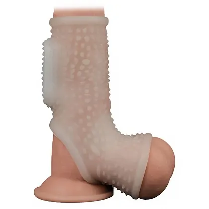 Lovetoy Knights Ring – Inel Vibrant cu Manșon TPE +45% Alb