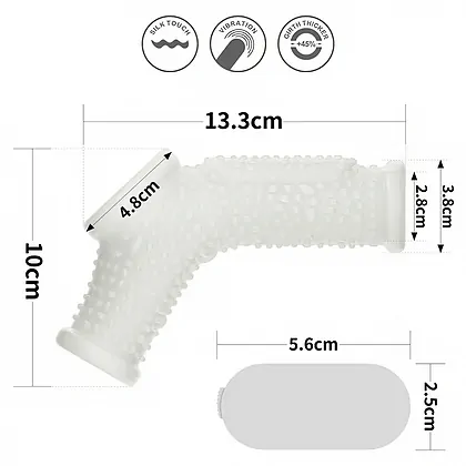 Lovetoy Knights Ring – Inel Vibrant cu Manșon TPE +45% Alb