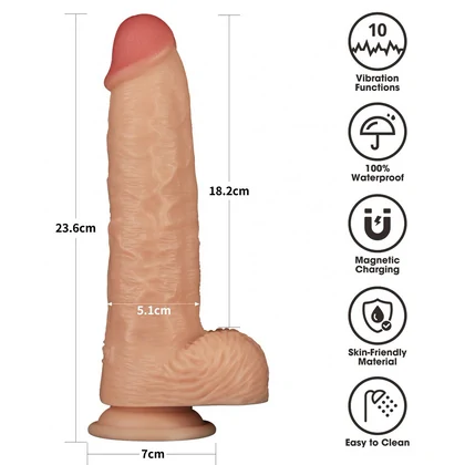 Lovetoy Power Basics 9.5 — Vibrator Realist 10 Moduri Ventuză