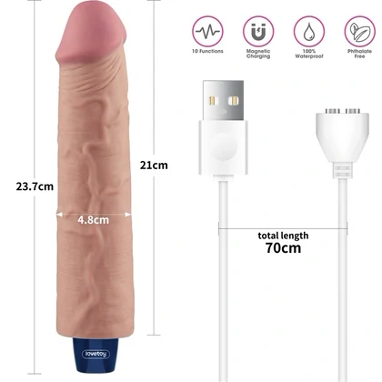 Lovetoy Real Softee 9.5 - Vibrator Reîncărcabil, 10 Moduri