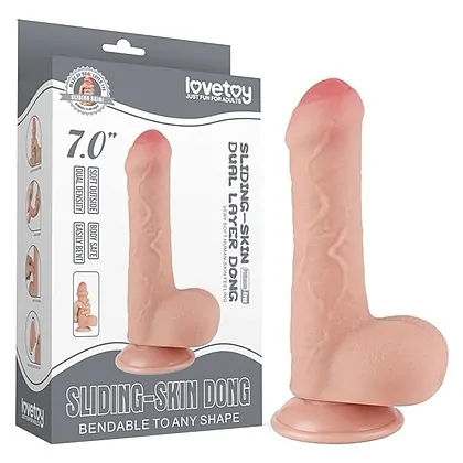 LoveToy Sliding Skin 18,3 cm — Realist, Ventuză Detașabilă