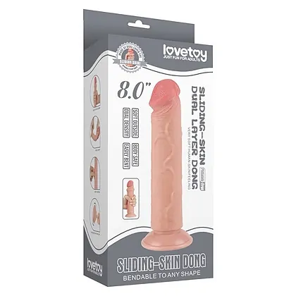 LoveToy Sliding Skin 20 cm — Dildo Realist cu Ventuză