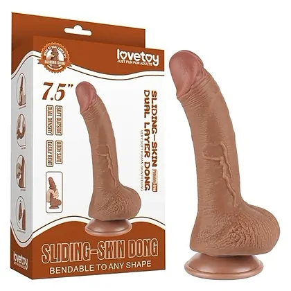 LoveToy Sliding Skin Dildo 19.5 cm, Maro Realist