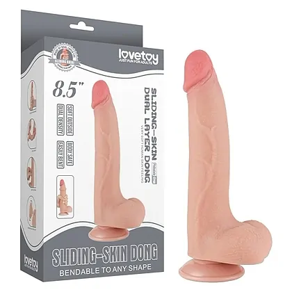 LoveToy Sliding Skin Dildo 20 cm – Realist, Ventuză
