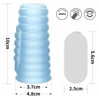 Lovetoy Wave Knights - Inel Vibrator Discret, 10 cm Albastru