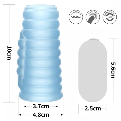 Lovetoy Wave Knights - Inel Vibrator Discret, 10 cm Albastru