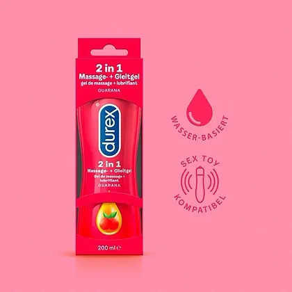 Lubrifiant Durex Play 2 în 1 Massage Guarana 200ml