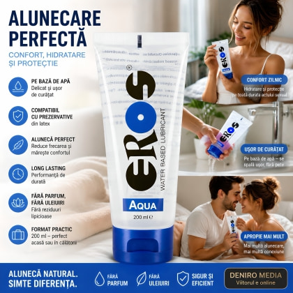 Lubrifiant Eros Aqua fără Ulei și Parfum 200ml
