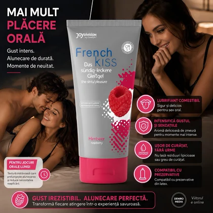 Lubrifiant Frenchkiss Aromă Raspberry 75 ml