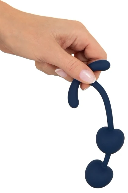 Magic Shiver Duo Bile Kegel — silicon Catifelat 15,5 cm Albastru