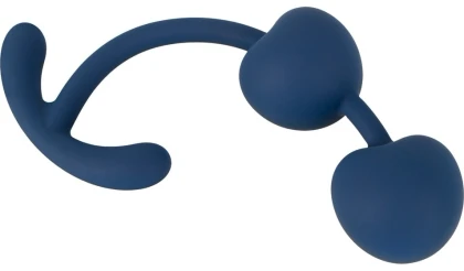 Magic Shiver Duo Bile Kegel — silicon Catifelat 15,5 cm Albastru