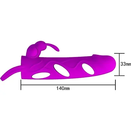 Manșon Cu Vibrator Iepuraș Și Inel Mov