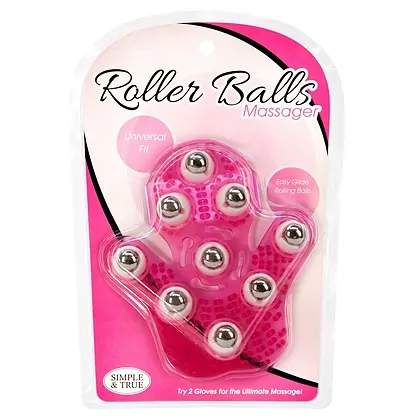 Mănușă Pentru Masaj Cu Bile De Rulare Roz