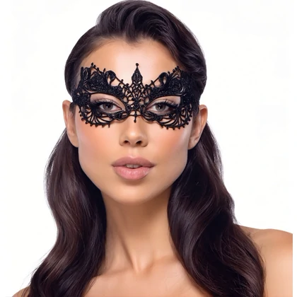 Masca Brodată Elegantă Cottelli Collection Unisize Negru
