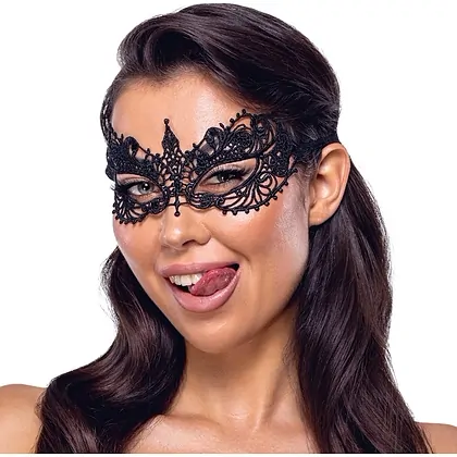 Masca Brodată Elegantă Cottelli Collection Unisize Negru