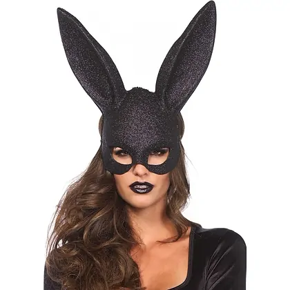 Mască Glitter Masquerade Rabbit Negru