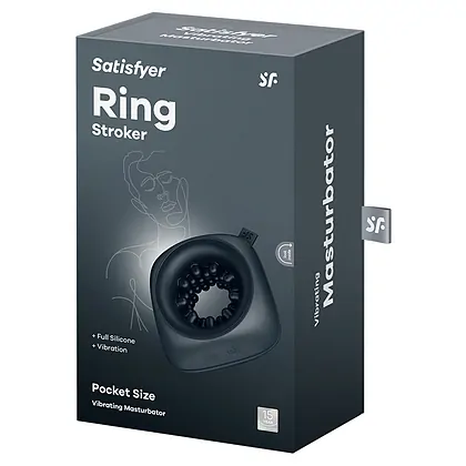 Masturbator Cu Vibratii Ring Stroker Negru