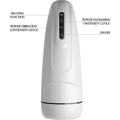 Masturbator Cu Vibrații Și Încălzire Marissa Alb