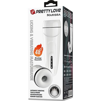 Masturbator Cu Vibrații Și Încălzire Marissa Alb
