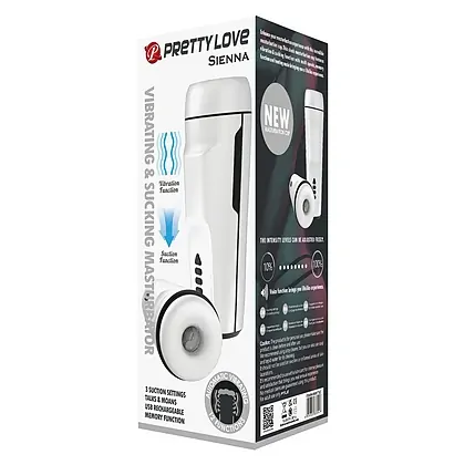 Masturbator Sienna Cu Vibrații Voce Și Sucțiune Alb