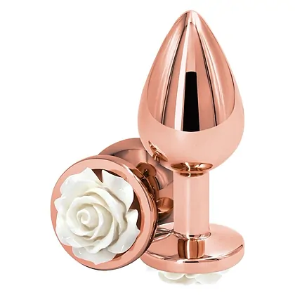 Medium Rose Anal Plug Alb