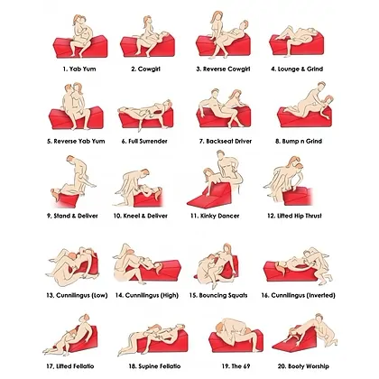 Mistress Lounge Roșu Pernă + Lounger, 20 Poziţii Versatile