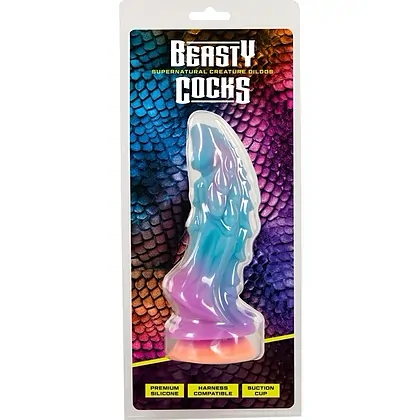 Mystic Dragon – Dildo Fosforescent cu Ventuză Puternică 21.5cm Multicolor