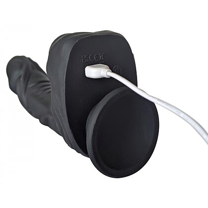 Naked Addiction 23 cm, Vibrator Rotativ și De împingere Negru