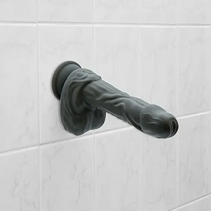 Naked Addiction 23 cm, Vibrator Rotativ și De împingere Negru