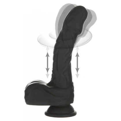 Naked Addiction 23 cm, Vibrator Rotativ și De împingere Negru