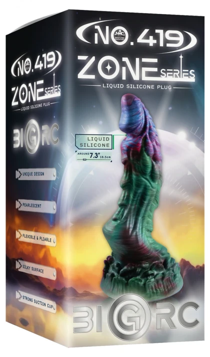 NMC Dildo 18,5 cm Din silicon Lichid, cupă De Aspirație Multicolor