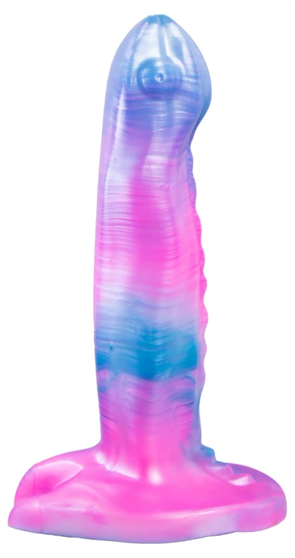 Dildo 21.6 cm – Silicon Lichid cu Ventuză Puternică Multicolor