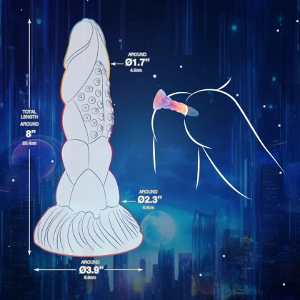 NMC Monster 20,3 cm — Dildo Silicon Fosforescent Multicolor