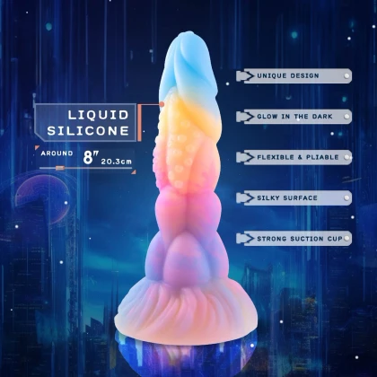 NMC Monster 20,3 cm — Dildo Silicon Fosforescent Multicolor