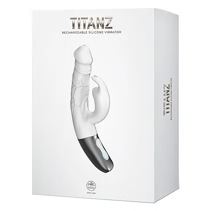 NMC Titanz 7 — Vibrator Din silicon, 10 Vibrații +10 Rotații Alb