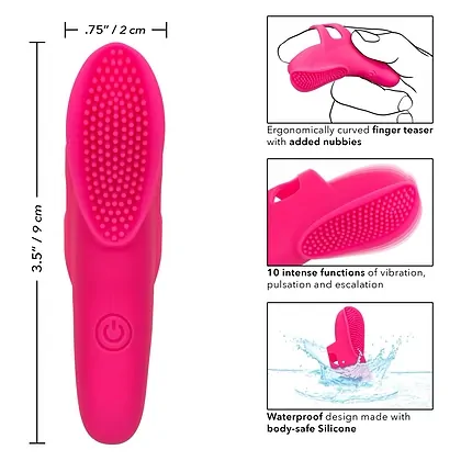 Nubby Vibe Roz – Stimulator Deget 10 Moduri, Reîncărcabil