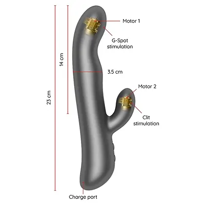 Oninder Oslo Rabbit Rotation App, 2 Motoare, IPX7 Negru