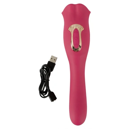 Oral Fun L – Vibrator 2 în 1, 10 Moduri, Reîncărcabil Roz