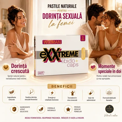 Pachet Capsule Femei eXXtreme Libido Afrodisiac 5buc + Afrodisiac Spanish Fly Strong Gold Women 30ml