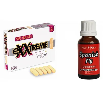 Pachet Capsule Femei eXXtreme Libido Afrodisiac 5buc + Picaturi Afrodisiace Spanish Fly 20ml