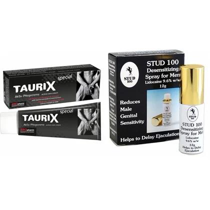 Pachet Cremă Stimulatoare Taurix Extra Strong 40ml + Spray Stud 100 Original