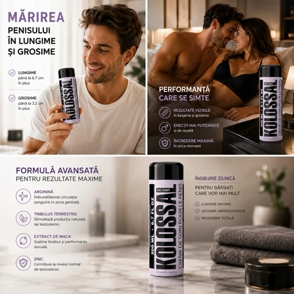Pachet Cremă Mărire Penis Kolossal 200ml + Lubrifiant Just Glide Anal 200ml