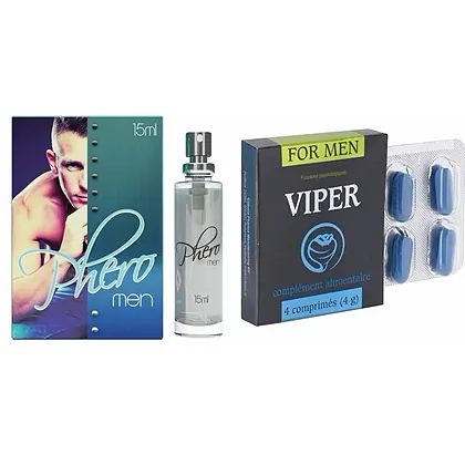 Pachet Parfum cu Feromoni Pheromen 15ml + Pastile Potență Viper FR 4 capsule