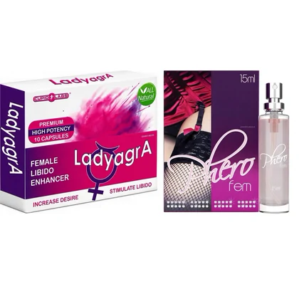 Pachet Parfum Feromoni PheroFem 15ml + Cadou Pastile Libido Ladyagra 10buc