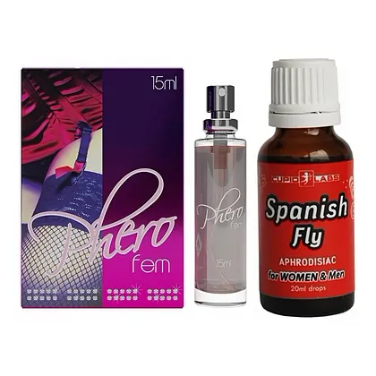 Pachet Parfum Feromoni PheroFem + Picături Afrodisiace Spanish Fly
